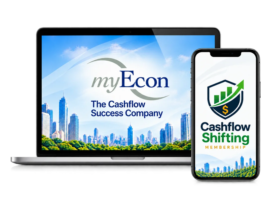 Cashflow Shifting Membership presentation on a laptop and phone
